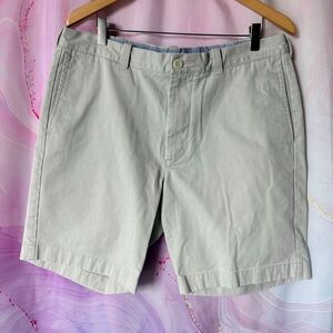 J. Crew 36 Khaki Tan Flat Front Shorts Preppy Casual Boardwalk Sporty Outdoors